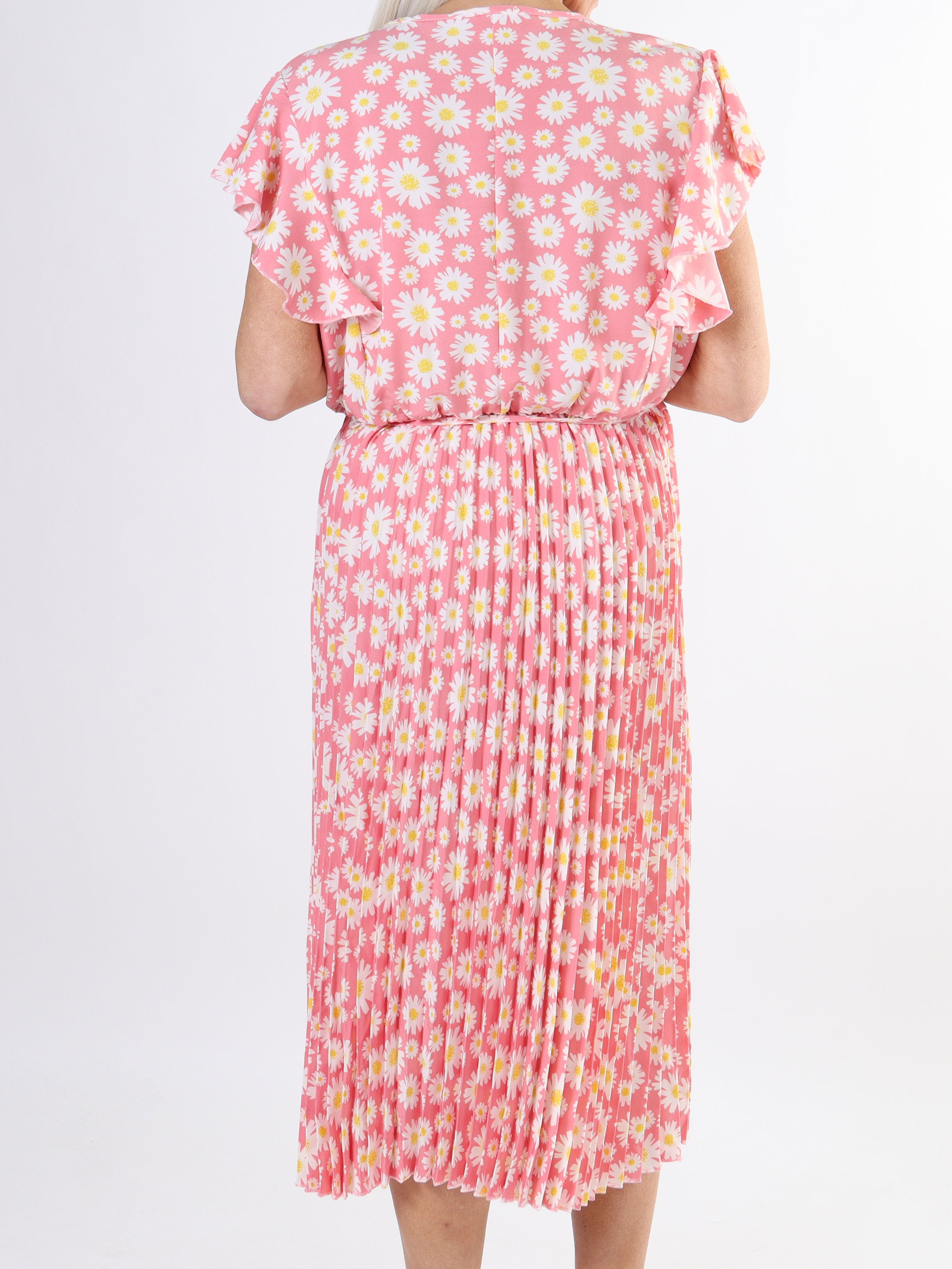 Callidora Flower - Plus size kjole med plisseringer og flæser